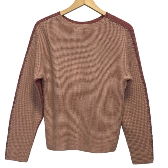 Johnny Was Calme Color Block Waffle Texture Cashmere Sweater - Picture 5 of 10